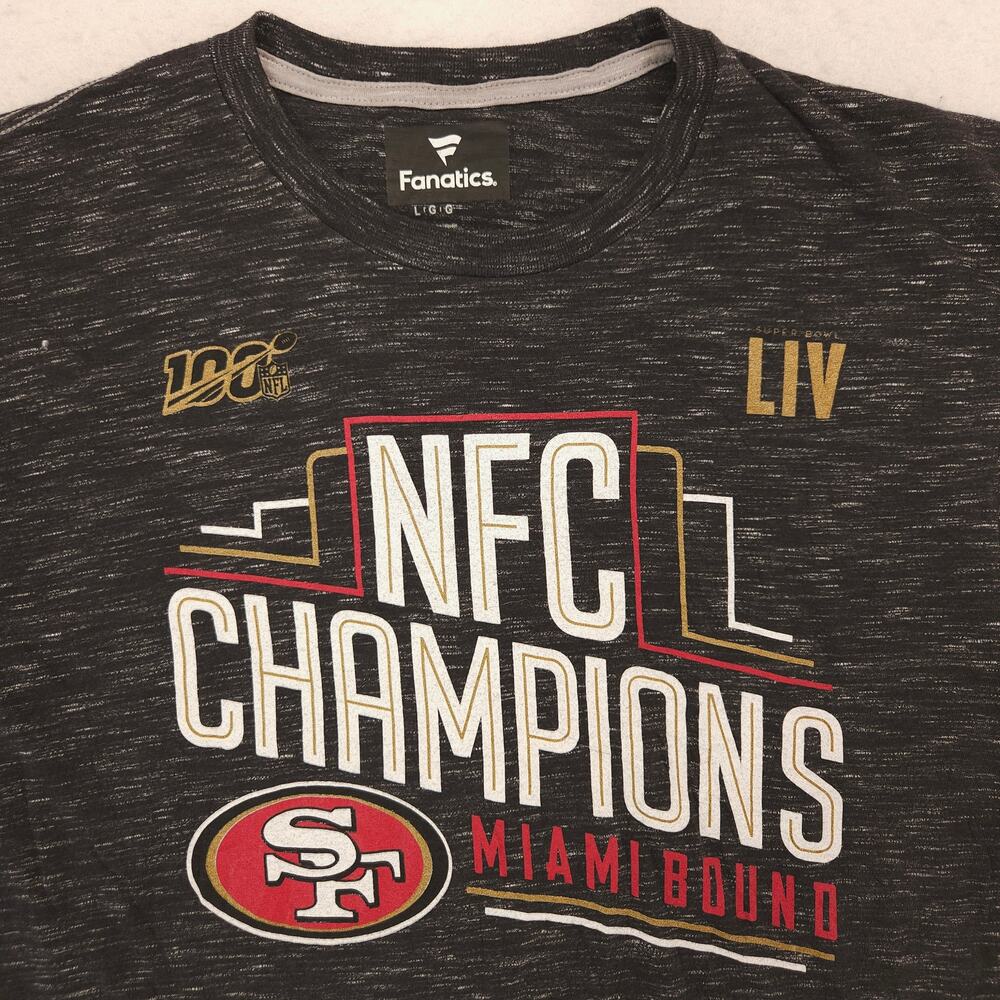 Fanatics San Francisco 49ers Football T Shirt Adult Mens Size Large L Black
